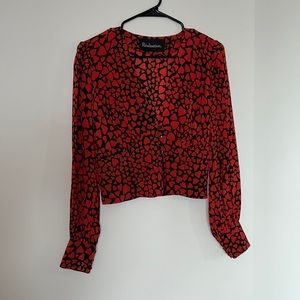 Realisation Par Kaia Top - Black with Red Hearts
